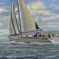 Art Commissions – Yacht Rebel Sailing Off Cowes Isle Of Wight