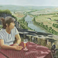 Girl in a Café, Dordogne Valley France – Art Gallery