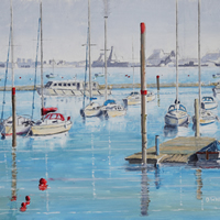 Moored Boats – Forton Lake Gosport Hampshire Art Prints