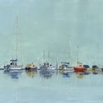 Moored Boats Medina Painting by Gosport Hampshire Artist David Whitson
