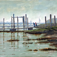 Pontoon at Hardway Sailing Club Portsmouth Harbour – Art Prints and Painting For Sale