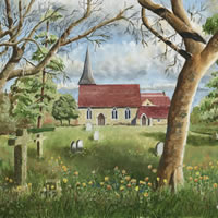 St Marys Church, Byfleet Surrey – Painting and Art Prints