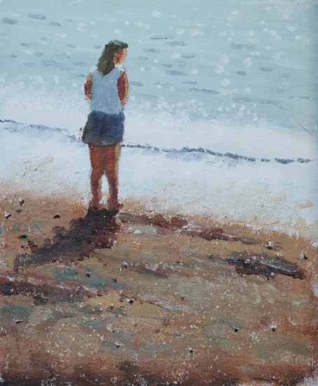 Girl on The Beach 2 - Oil Painting - Artist David Whitson