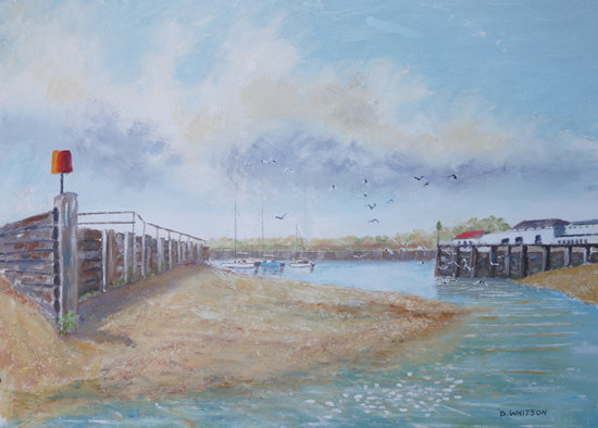 Harbour Entrance Titchfield Haven Nature Reserve Hampshire - Oil Painting and Art Prints