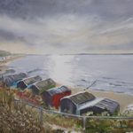 Beach Huts at Hill Head Hampshire – Art Prints and Original Oil Painting